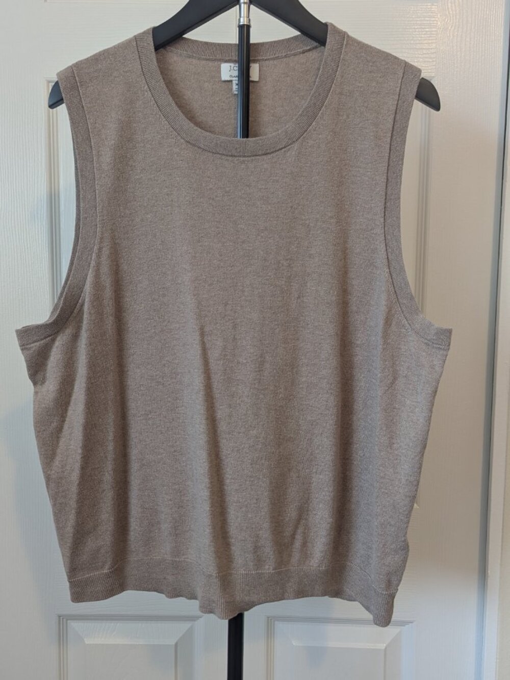 J. Crew Womens 2X Tan Cotton Sleeveless Sweater Vest Preppy